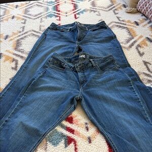 Lee Women’s Dark Blue mid Rise Boot Cut- Classic Denim 2 pair